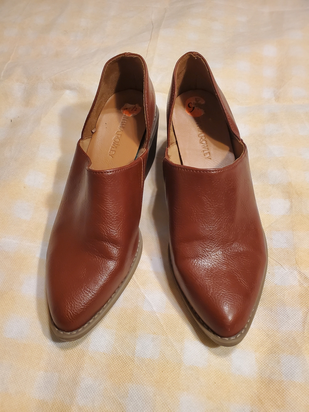 Cynthia Rowley Chestnut Brown Leather Wedge Slip-On Shoes